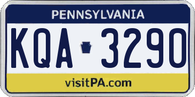 PA license plate KQA3290