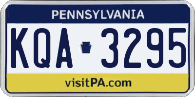 PA license plate KQA3295