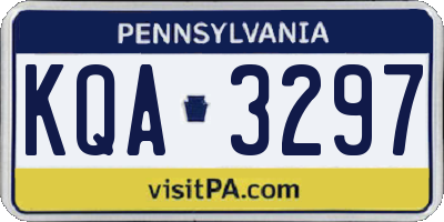 PA license plate KQA3297