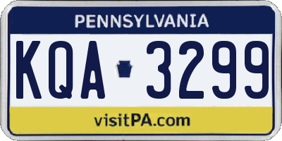 PA license plate KQA3299