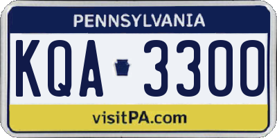 PA license plate KQA3300