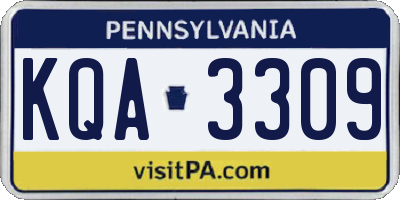 PA license plate KQA3309