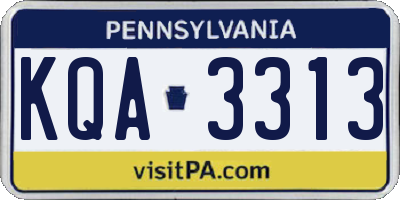 PA license plate KQA3313