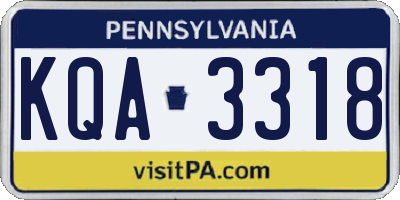 PA license plate KQA3318