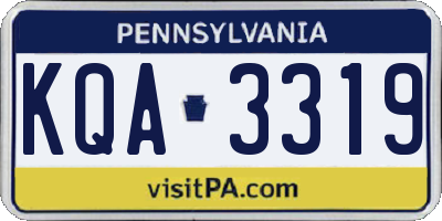 PA license plate KQA3319