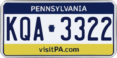 PA license plate KQA3322