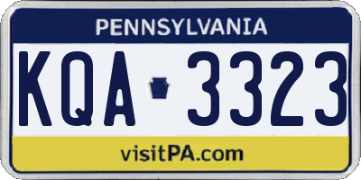 PA license plate KQA3323