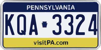 PA license plate KQA3324