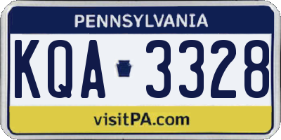 PA license plate KQA3328