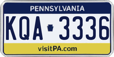 PA license plate KQA3336