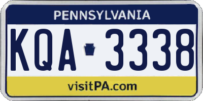 PA license plate KQA3338
