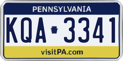 PA license plate KQA3341