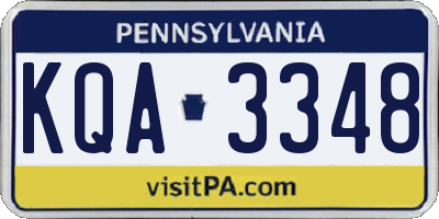PA license plate KQA3348