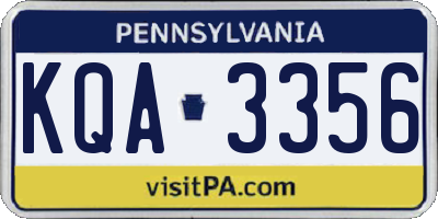 PA license plate KQA3356