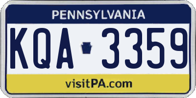 PA license plate KQA3359