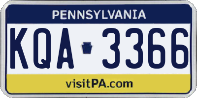PA license plate KQA3366