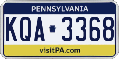 PA license plate KQA3368