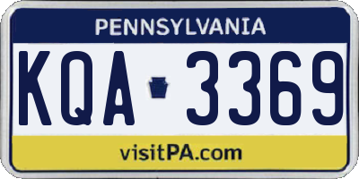 PA license plate KQA3369