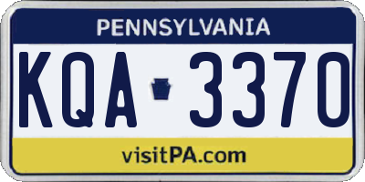 PA license plate KQA3370