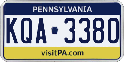 PA license plate KQA3380