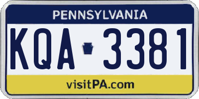 PA license plate KQA3381