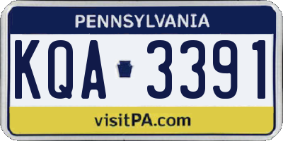 PA license plate KQA3391