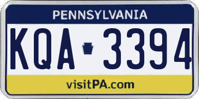 PA license plate KQA3394