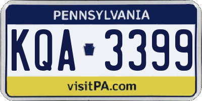 PA license plate KQA3399