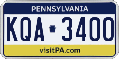 PA license plate KQA3400