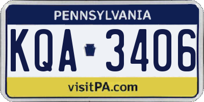 PA license plate KQA3406