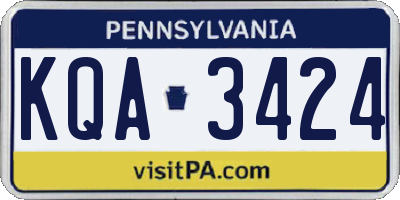 PA license plate KQA3424