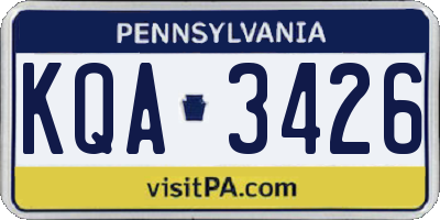 PA license plate KQA3426