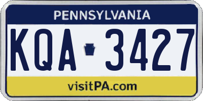 PA license plate KQA3427