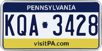 PA license plate KQA3428