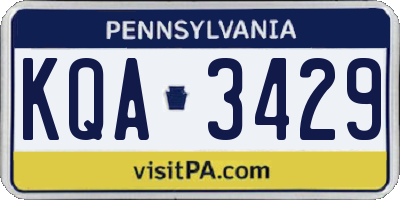 PA license plate KQA3429