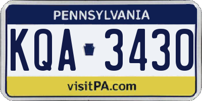 PA license plate KQA3430