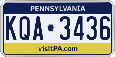 PA license plate KQA3436