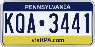 PA license plate KQA3441