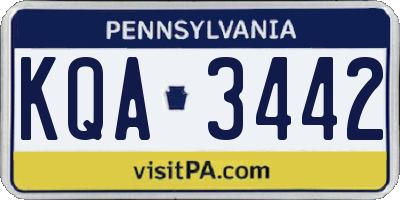 PA license plate KQA3442