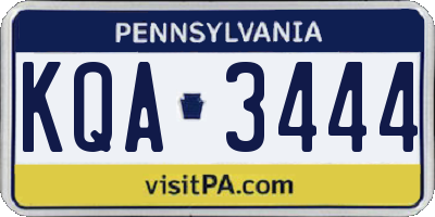 PA license plate KQA3444