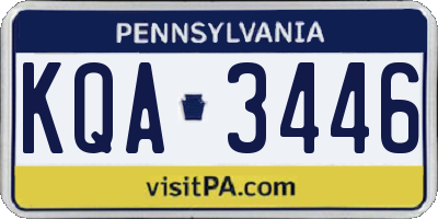 PA license plate KQA3446