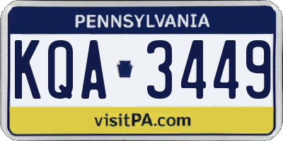 PA license plate KQA3449