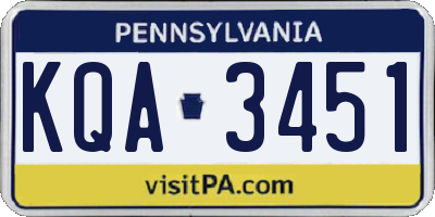 PA license plate KQA3451