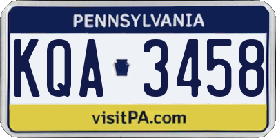 PA license plate KQA3458