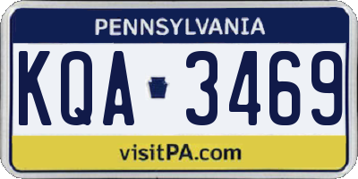 PA license plate KQA3469