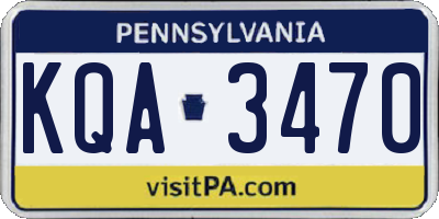 PA license plate KQA3470