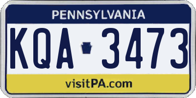 PA license plate KQA3473
