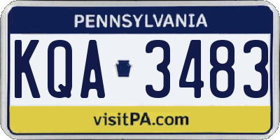 PA license plate KQA3483