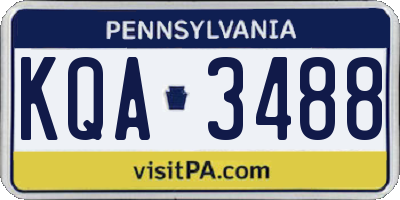 PA license plate KQA3488