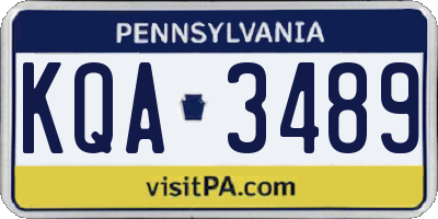 PA license plate KQA3489